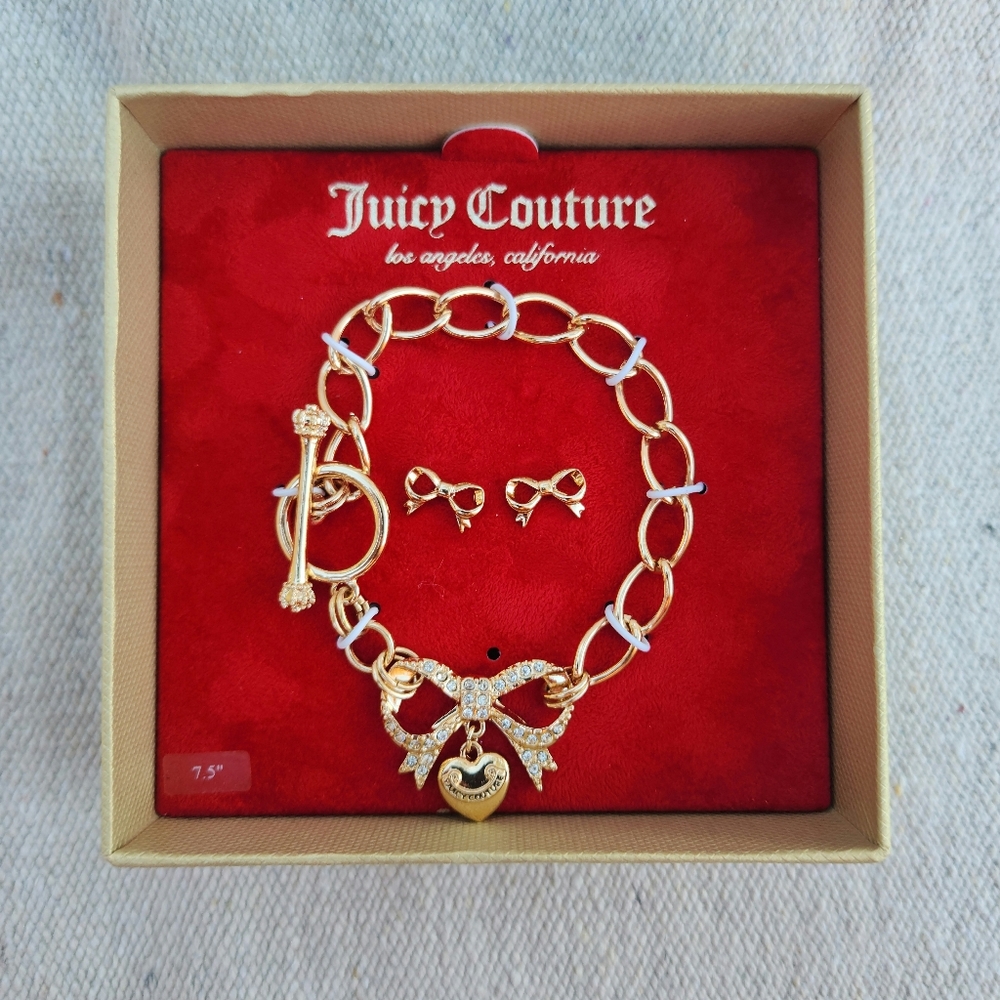 Juicy Couture Bow Bracelet & Earrings Set
